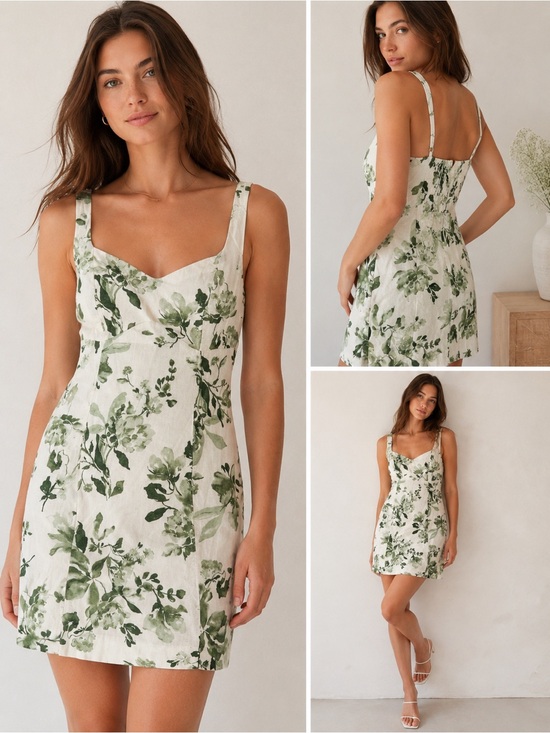 Abercrombie & Fitch Dresses & Skirts - ✨🌿 Abercrombie & Fitch Floral Linen Blend Mini Dress Size Medium NWT 🌿✨